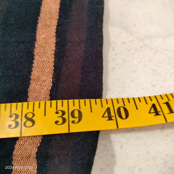 Crown & Ivy Navy Striped by the Sea Multifunctional Scarf Shawl Rectangle Tassel - Picture 11 of 11